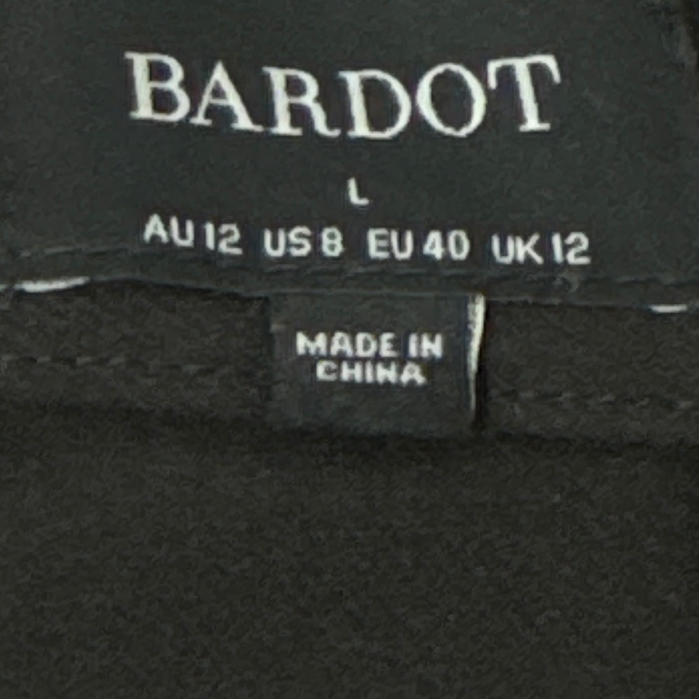 Bardot Black Wide Leg Pull On Pants Elastic Waist Women's Large - Picture 11 of 14